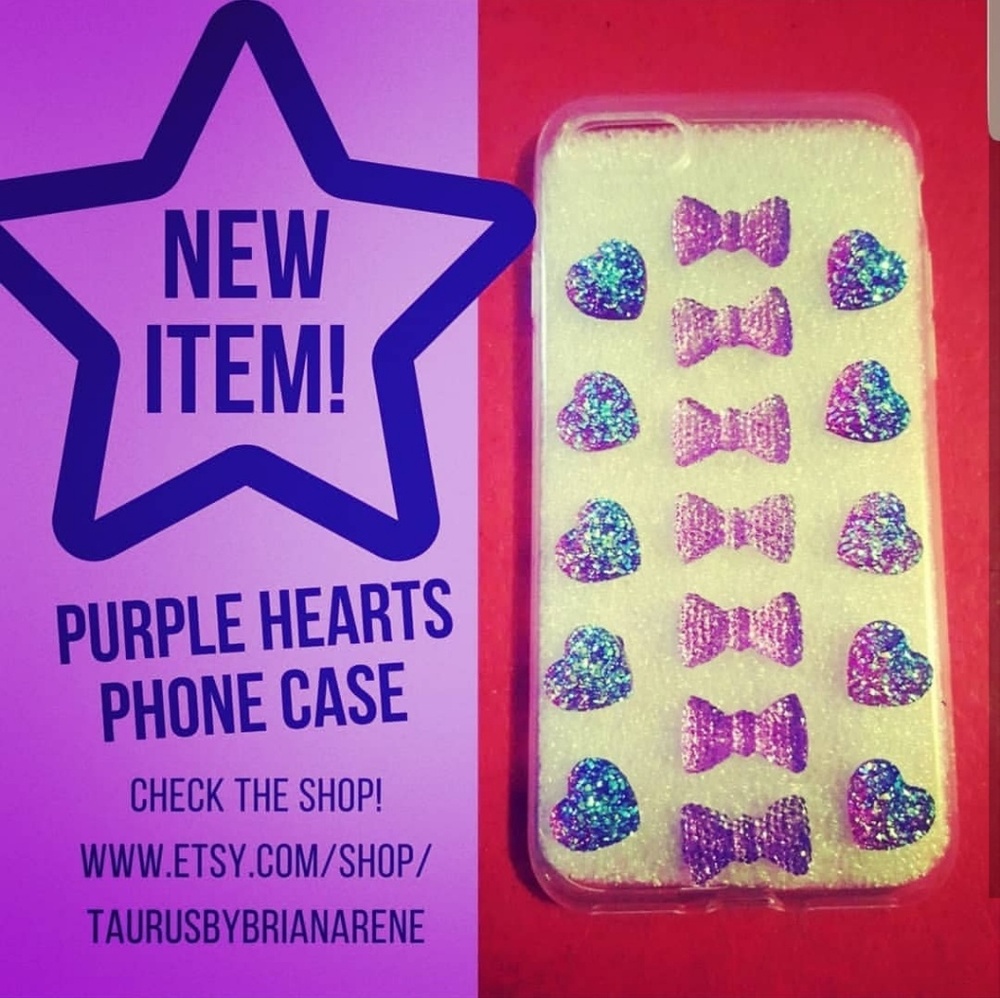 Purple Hearts & Bows Phone Case